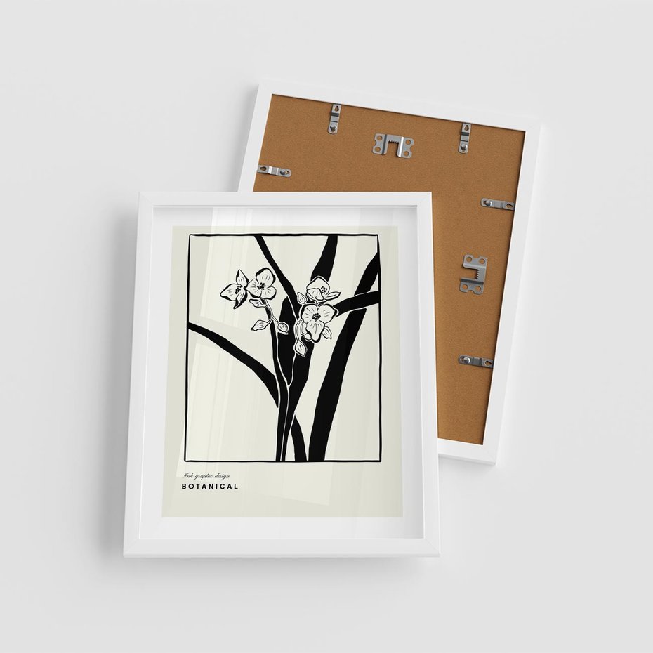 Plakat w ramie 40x50 - Symfonia kwiatowej ekspresji - kwiat, grafika - rama biała