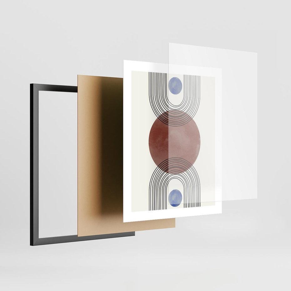 Plakat w ramie 40x50 - Księga Impulsów - nowoczesny plakat, styl midcentury - rama czarna