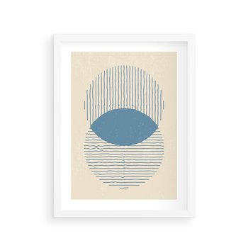 Plakat w ramie 30x40 - Wnętrza Refleksji - geometryczne kształty, koła - rama biała