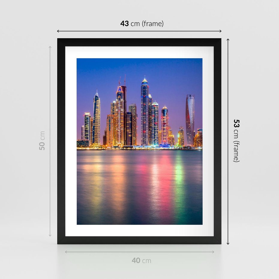 Plakat w ramie 40x50 - Nowy Jork: pulsujące miasto - Nowy Jork, miasto - rama czarna