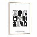 Obraz w ramie 50x70 - Taniec Dziwacznych Kresek - minimalistyczny plakat, czarno biały - rama drewno