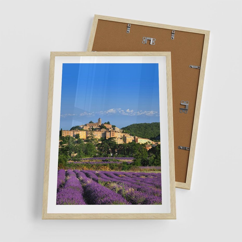 Plakat w ramie 50x70 - Prowansalska Aura - lawenda, Prowansja - rama drewno