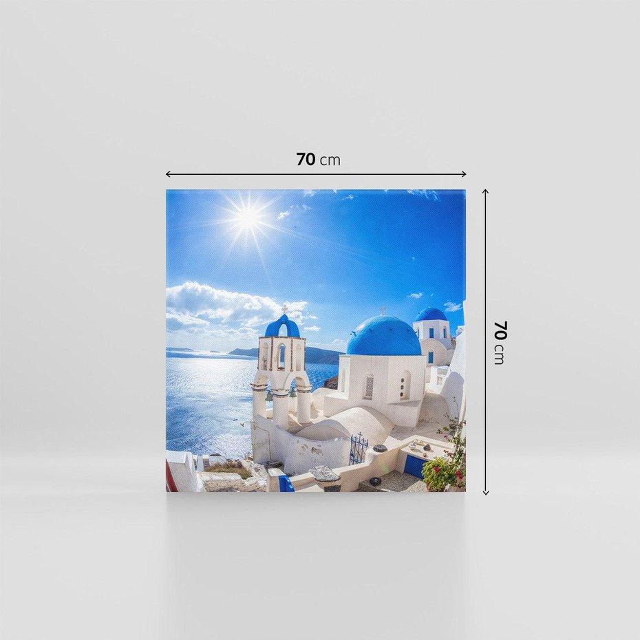 Obraz na płótnie 70x70 - Uroki Santorini we Włoszech - Santorini, Włochy