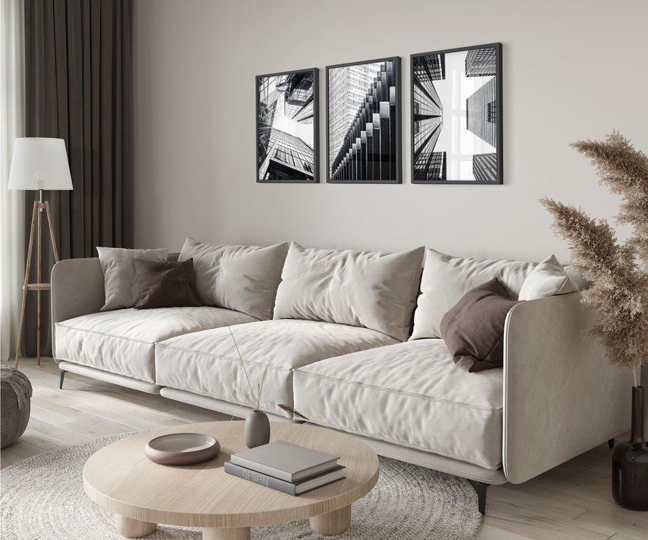 Zestaw obrazy w ramie 50x70 galeria - Wieżowce, Nowy, Jork, miasto - rama czarna