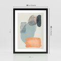 Plakat w ramie 30x40 - Kształtujące Plamy - geometryczne elementy, stonowane ziemiste kolory - rama czarna