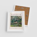 Plakat w ramie 40x50 - Gauguin: Reprodukcja i Typografia - Gauguin, reprodukcja - rama biała