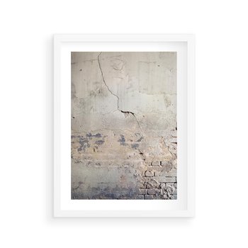 Plakat w ramie 50x70 - Surowość ściany z betonu - ściana, beton - rama biała