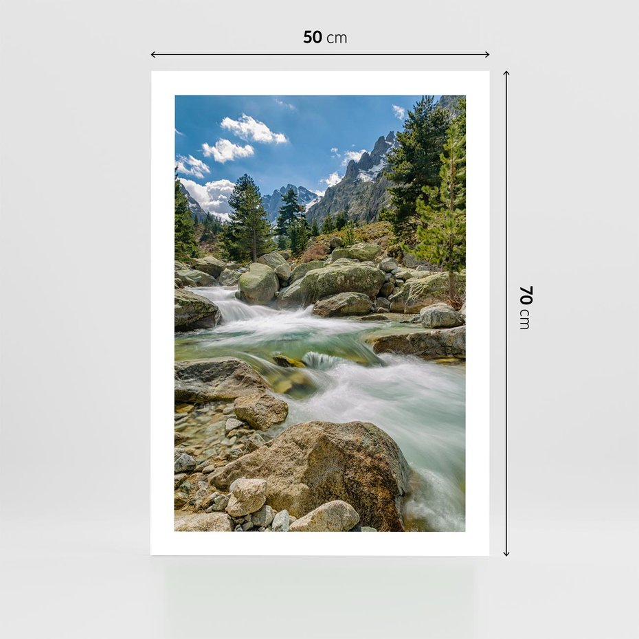 Plakat bez ramy 50x70 - Górski strumyk w harmonii - strumyk, górski