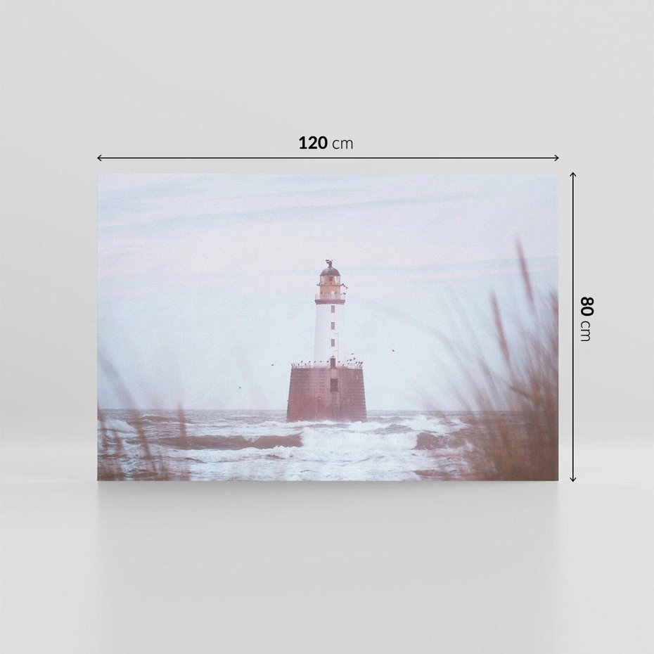 Obraz na płótnie 120x80 - Magiczna Aura - latarnia, mgła