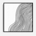 Obraz w ramie 50x50 - Refrakcje Przestrzeni - mnimalistyczna forma, czarne linie - rama czarna