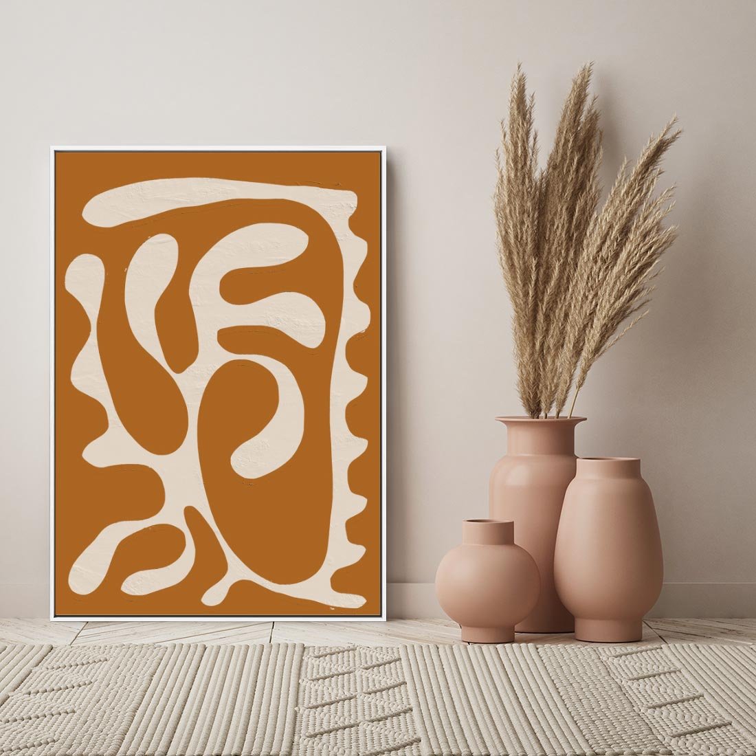 Obraz w ramie 70x100 - Wnętrza Akwarelowej Wyobraźni - abstrakcyjny obraz, plakat - rama biała