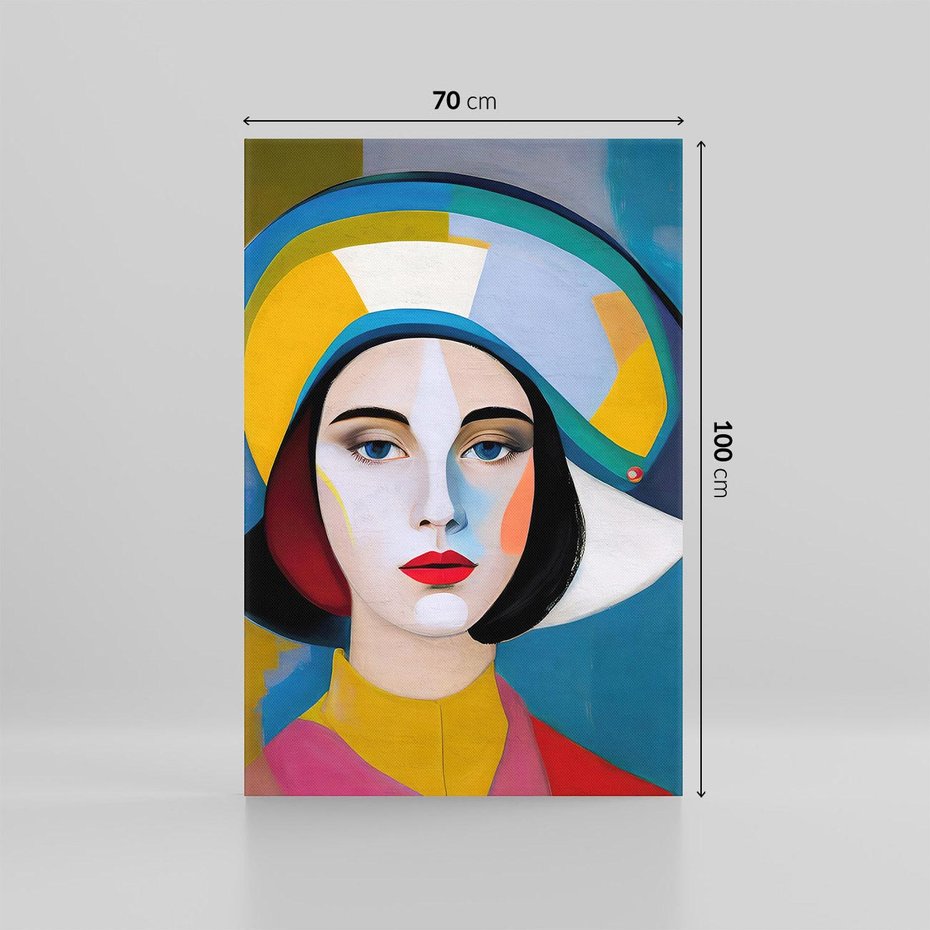 Obraz na płótnie 70x100 - Kształtujące Widzenia - abstrakcyjny obraz olejny, portret twarzy kobiety