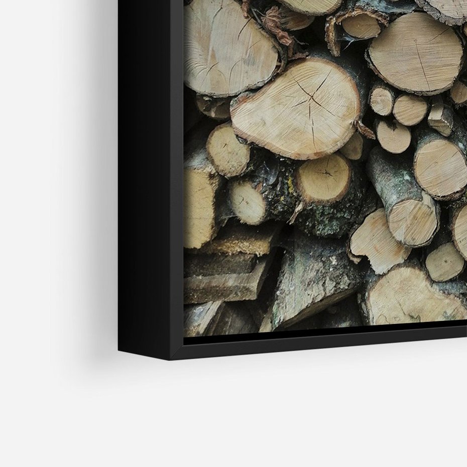 Obraz w ramie 50x70 - Bliskość Natury - drewno, las - rama czarna