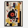 Obraz w ramie 50x70 - Wnętrza Refleksyjnego Światła - modernistyczny obraz, styl bauhaus - rama czarna
