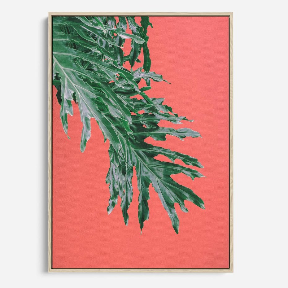 Obraz w ramie 80x120 - Energetyczna Eksplozja Natury - liście, kolor - rama drewno