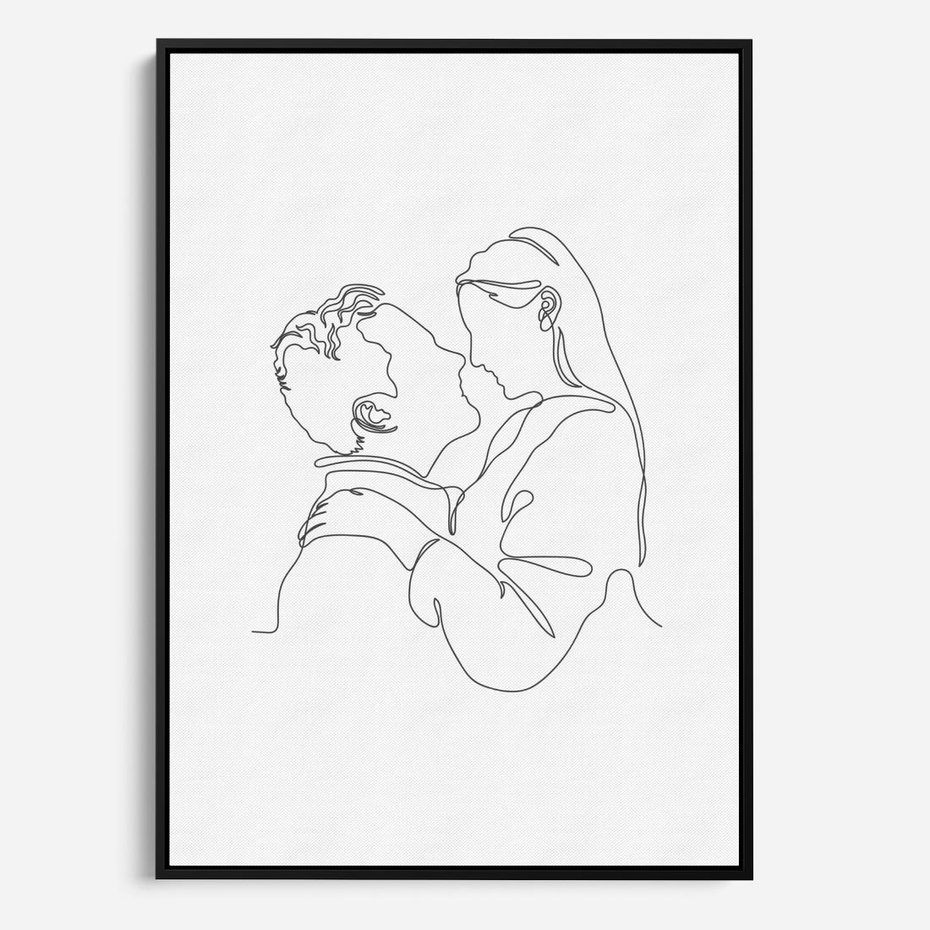 Obraz w ramie 70x100 - Bezgraniczne Tańce - para zakochanych, kobieta i mężczyzna - rama czarna