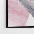Obraz w ramie 50x50 - Kontrastujący Ruch Emocji - abstrakcyjne pasy farby, kolory róż szary czarny - rama czarna