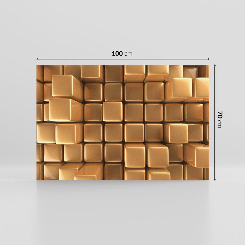 Obraz na płótnie 100x70 - Błyszcząca Elegancja - złoto, 3d