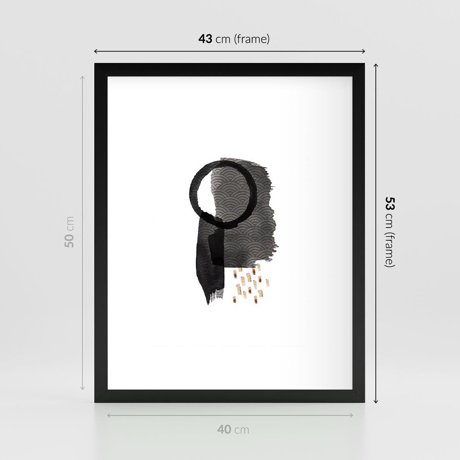 Plakat w ramie 40x50 - Japoński Minimalizm - grafika w japońskim stylu, minimalizm - rama czarna