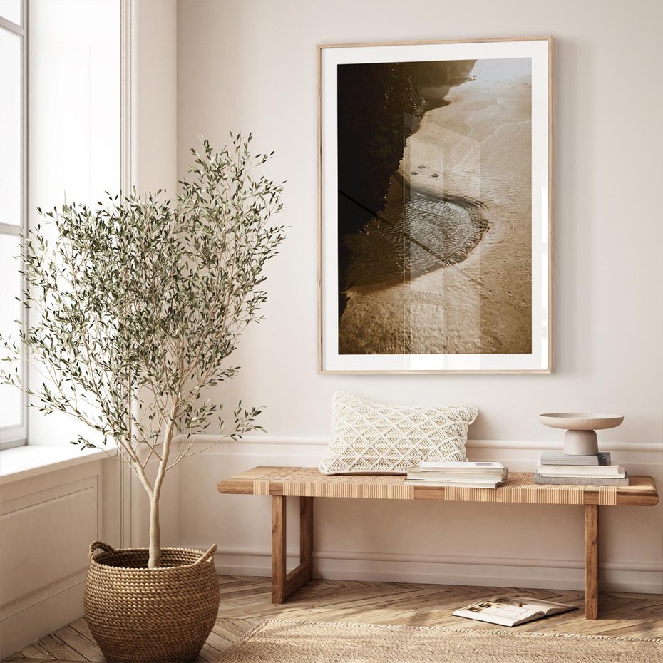 Plakat w ramie 30x40 - Relaksujący Raj - plaża, morze - rama drewno