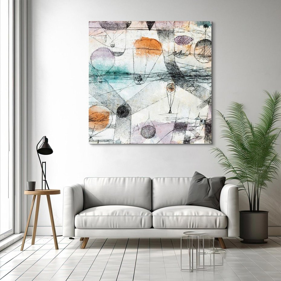 Obraz na płótnie 80x80 - In the realm of air 1917, Paul Klee - Reprodukcja - reprodukcja, obraz na płótnie