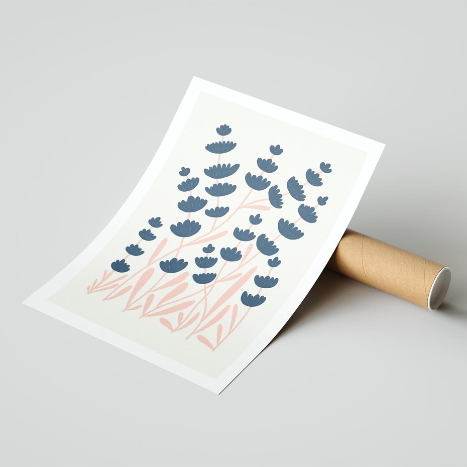 Plakat bez ramy 40x50 - Migotliwe Kształty - kwiaty, rośliny