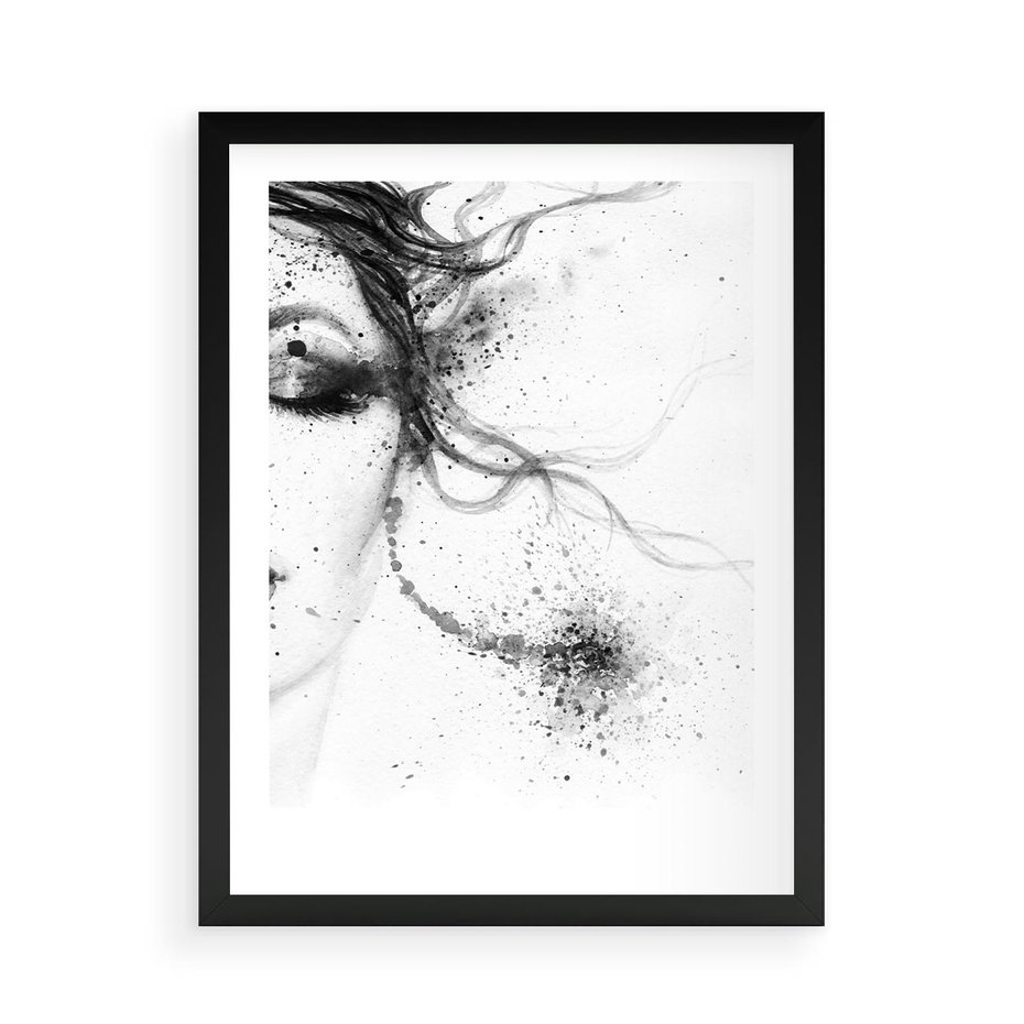 Plakat w ramie 50x70 - Eksplozja Kolorów - akwarela, abstrakcja - rama czarna