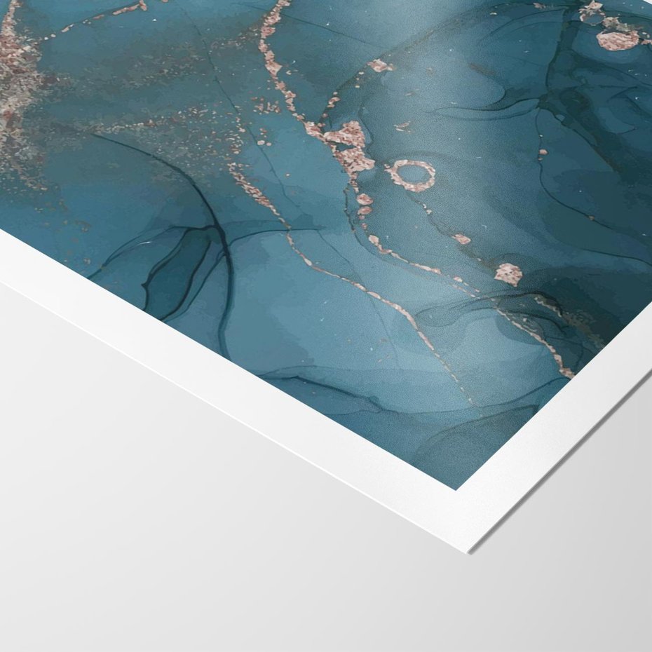 Plakat bez ramy 30x40 - Marmurowa Elegancja: Kolory Oceanu - marmur, kolory oceanu