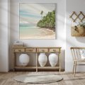 Obraz w ramie 50x50 - Uczta Egzotycznych Marzeń - fotografia, rajska plaża - rama biała