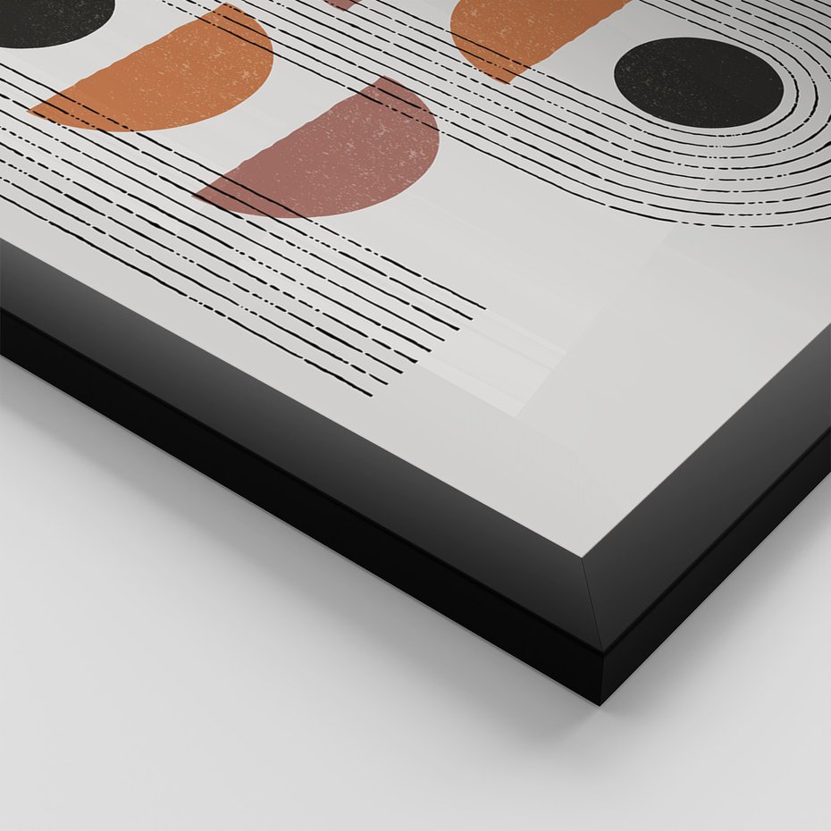 Zestaw obrazy w ramie 50x70 galeria - Geometryczne, scandi, minimalizm - rama czarna