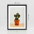 Plakat w ramie 30x40 - Kwiatowy taniec kaktusa - kaktus, kwiat - rama czarna