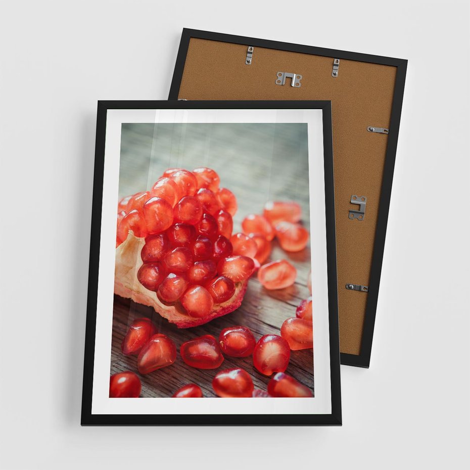 Plakat w ramie 50x70 - Granatowa Inspiracja Kuchni - granat, kuchnia - rama czarna