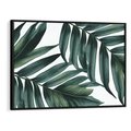 Obraz w ramie 100x70 - Ruchome liście czasu - liście palmy, tropikalne - rama czarna