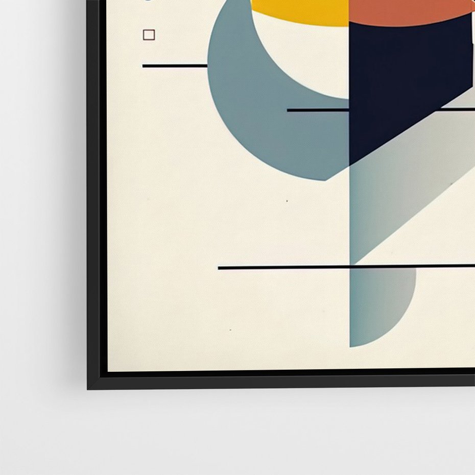 Obraz w ramie 50x70 - Rozbijające Barwne Granice - abstrakcyjna geometryczna kompozycja, koła linie - rama czarna