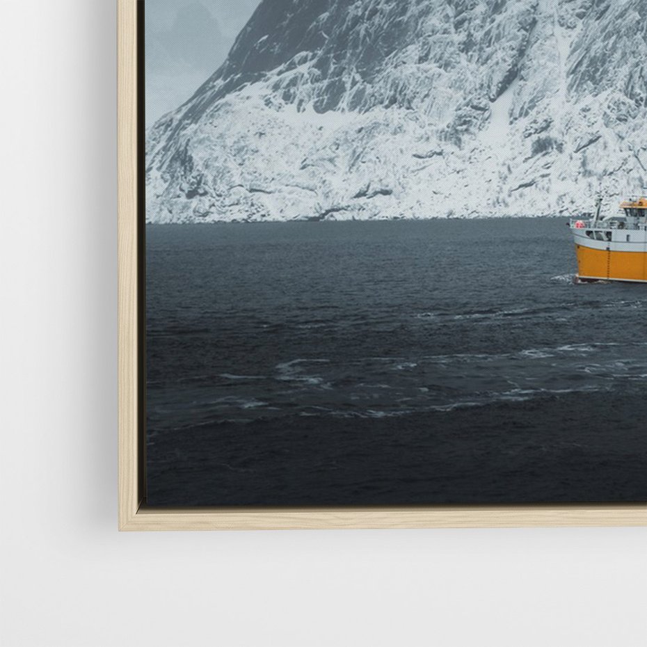 Obraz w ramie 50x70 - Skandynawski pejzaż - skadynawski, pejzaż - rama drewno