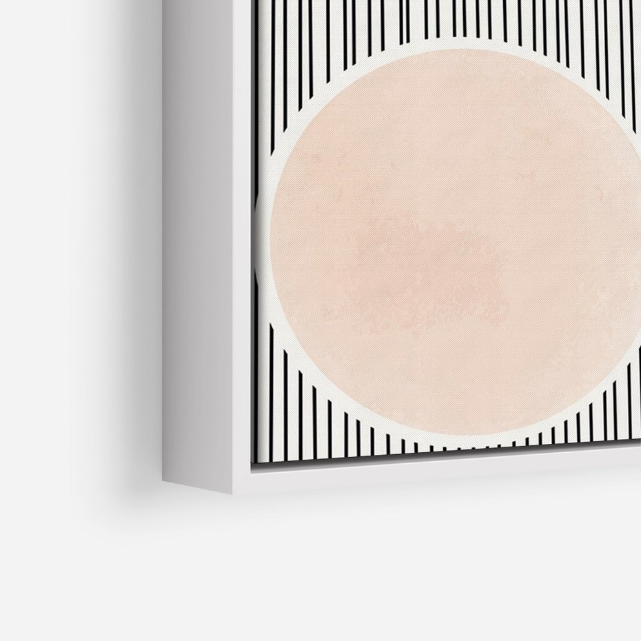 Obraz w ramie 70x100 - Przenikające Kształty - abstrkacyjna nowoczesna sztuka, koła okręgi - rama biała