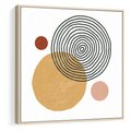 Obraz w ramie 50x50 - Wewnętrzne Formy - koła okręgi, abstrakcyjna nowoczesna sztuka - rama drewno