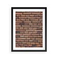 Plakat w ramie 40x50 - Mur cegieł: industrialny urok - cegły, mur - rama czarna