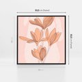Obraz w ramie 50x50 - Przenikające Kształty - minimalistyczny plakat, pudrowe kwiaty - rama czarna