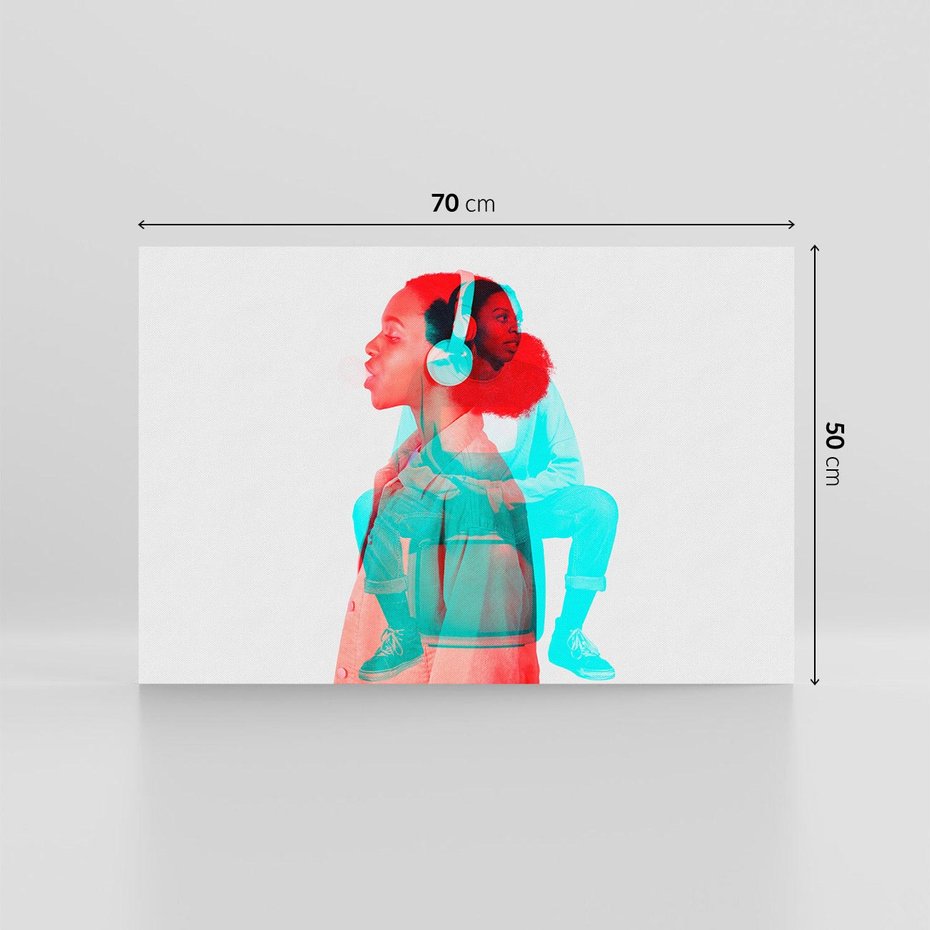 Obraz na płótnie 70x50 - Rytmy Wspomnień - kolaż zdjęć, kobieta