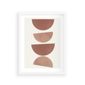 Plakat w ramie 30x40 - Abstrakcyjne Widzenia - abstrakcyjne geometryczne kształty, odcienie brązu i beżu - rama biała