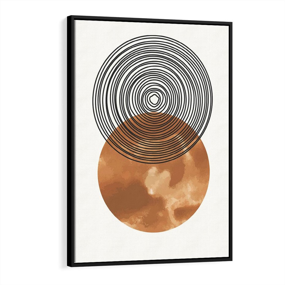 Obraz w ramie 50x70 - Taniec Okręgów - boho obraz, geometria - rama czarna