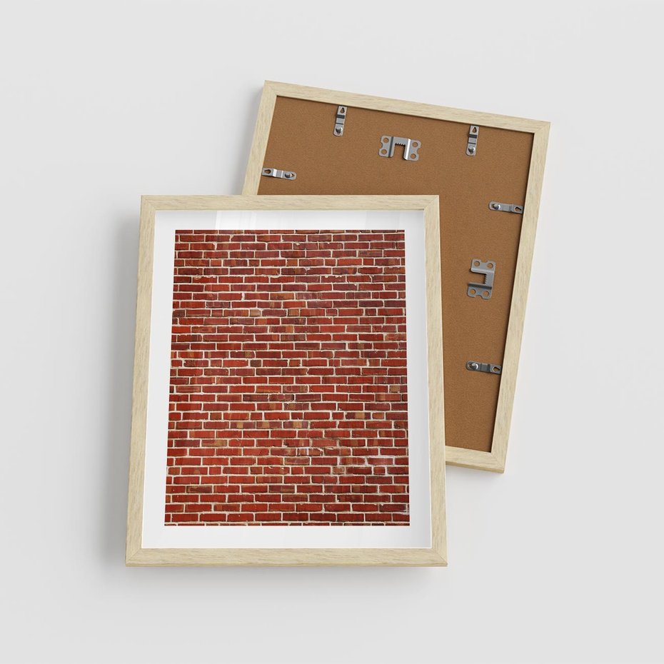 Plakat w ramie 40x50 - Mur z Cegieł - cegły, mur - rama drewno