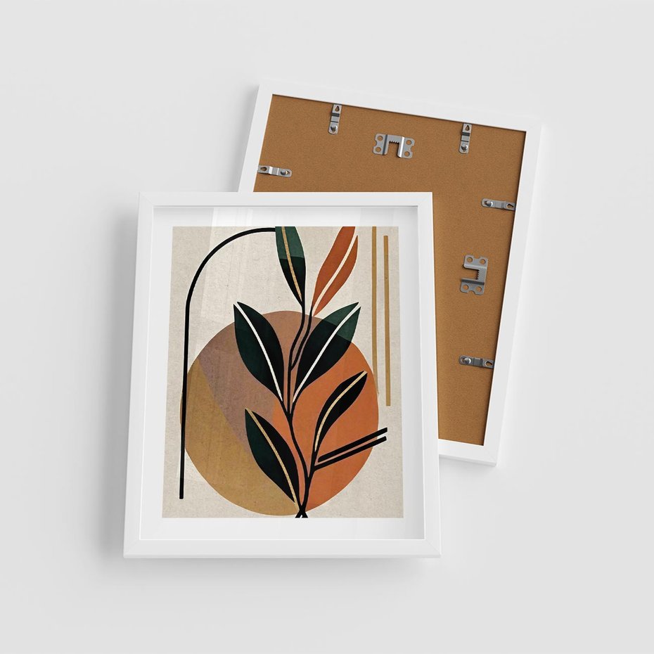 Plakat w ramie 40x50 - Boho Impulsy Kreatywności - boho obraz, abstrakcja - rama biała