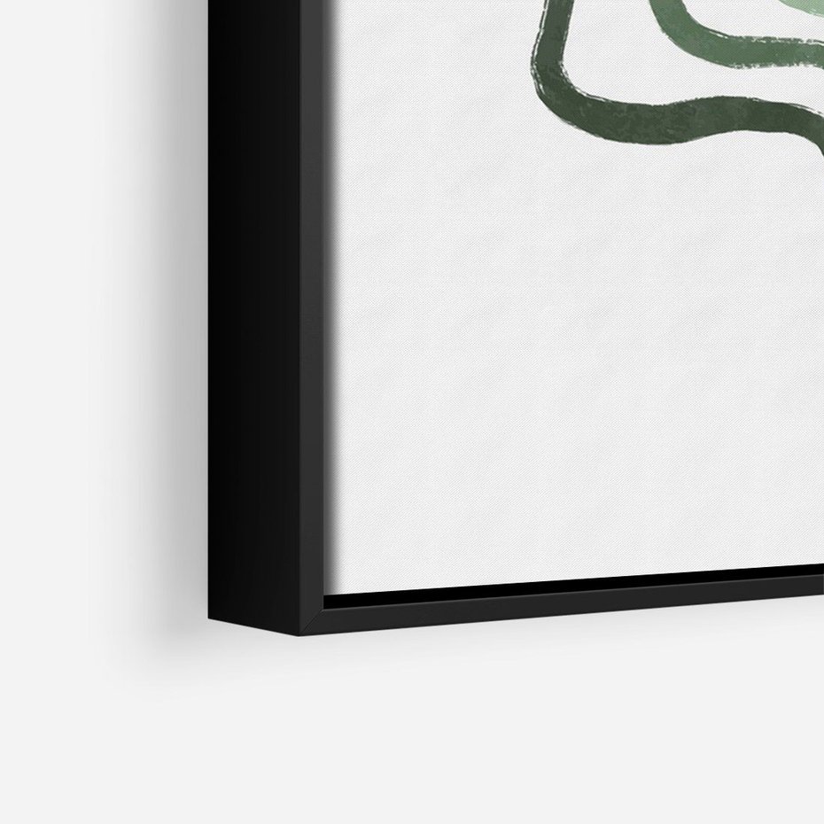 Obraz w ramie 70x100 - Zielony Profil - abstrakcja, zielony portret z profilu - rama czarna