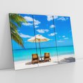 Obraz na płótnie 120x80 - Urok palmowego raju - plaża, palma