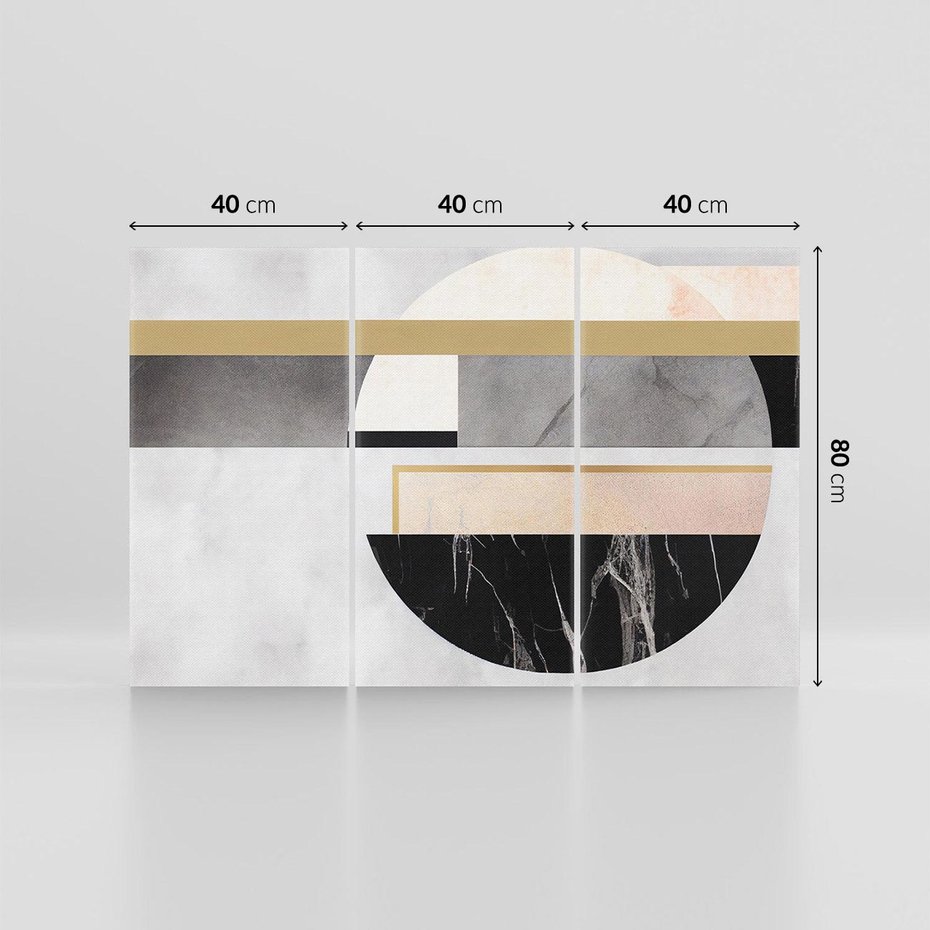 Obraz na płótnie 120x80 - Biało-Czarne Formy - nowoczesna geometria, koło