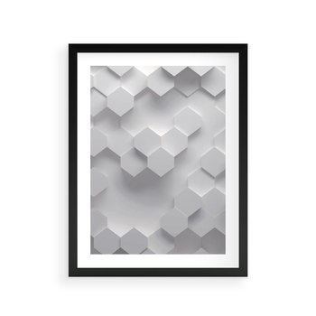 Plakat w ramie 50x70 - Kreatywna Forma - geometryczny, 3D - rama czarna