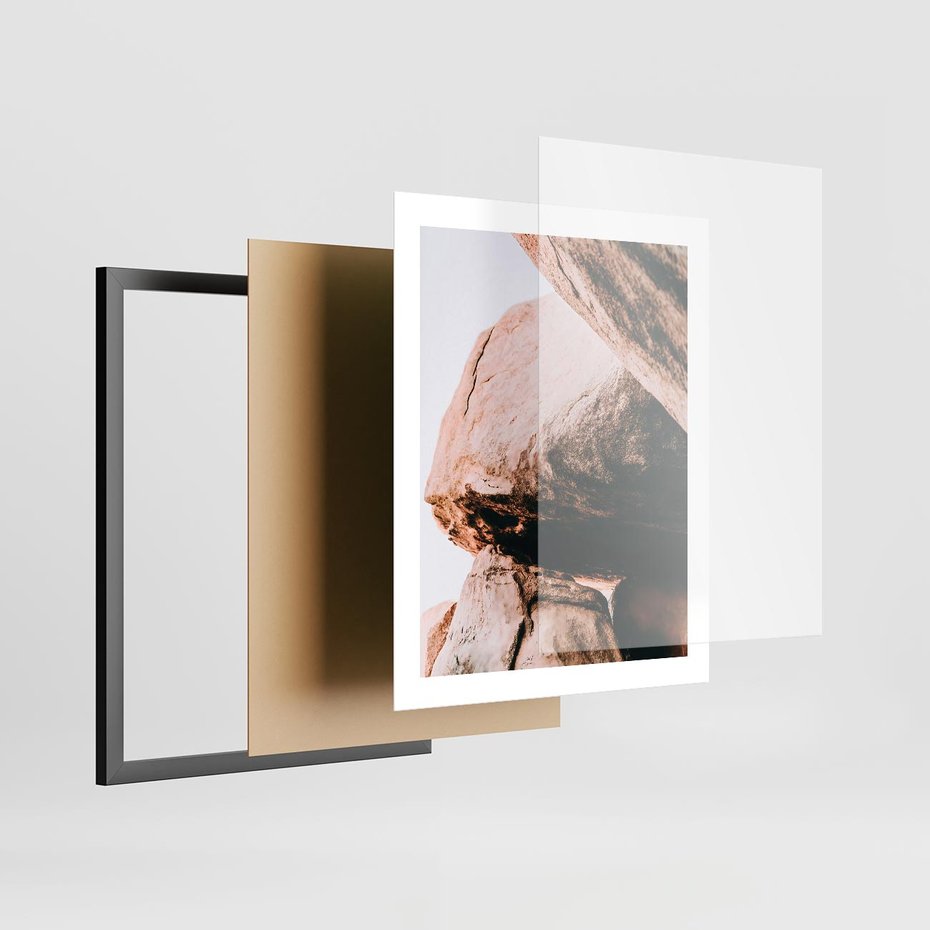 Plakat w ramie 40x50 - Tekstura Brązu - skały, głazy - rama czarna