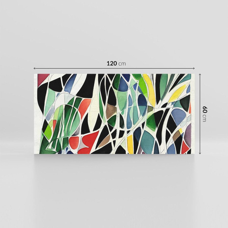 Obraz na płótnie 120x60 - Taniec Plam i Kształtów - abstrakcyjny akwarelowy obraz, plamy